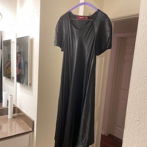 Sies Marjan Black Satin Dress with Button (Size 6)